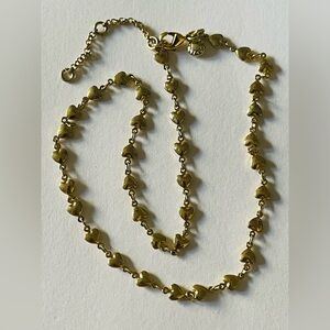 J Crew simple minimalist Gold-Tone Heart Link Necklace